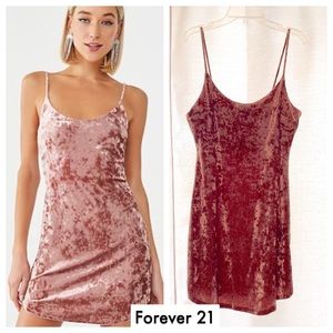 NWT F21 Crushed Velvet Slip Dress